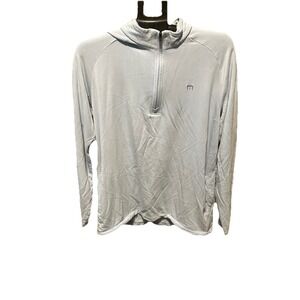 Travis Mathew Light Blue Quarter-Zip Sweatshirt